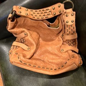 Large genuine leather Hobo style bag